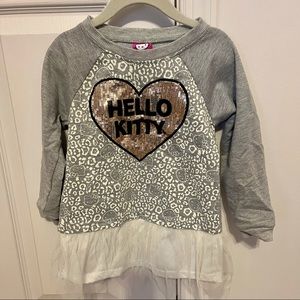 Hello Kitty Sanrio 3T girls gray sequin sweatshirt